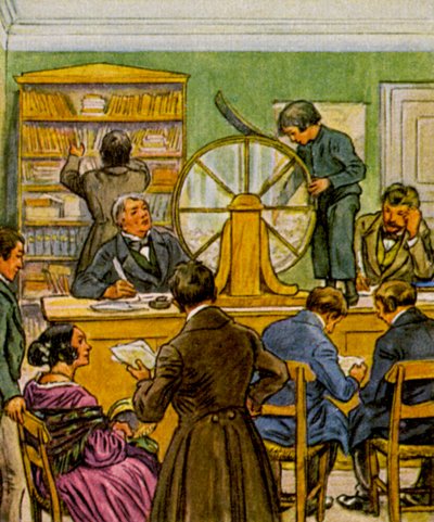 Lotterie / Arpajaiset (värillinen litografia) tekijältä German School