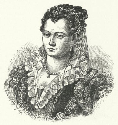 Lucrezia Borgia, Ferraran, Modenan ja Reggion herttuatar puoliso (kaiverrus) tekijältä German School