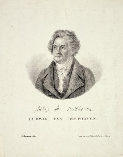 Ludwig van Beethoven (1770-1827), kaiverrus C.F. Klinkicht tekijältä German School
