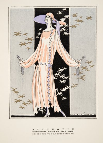 "Mannequin", Johanna Marbachin mekon mainos, julkaisusta Styl, pub.1922 (pokkaripainatus). tekijältä German School