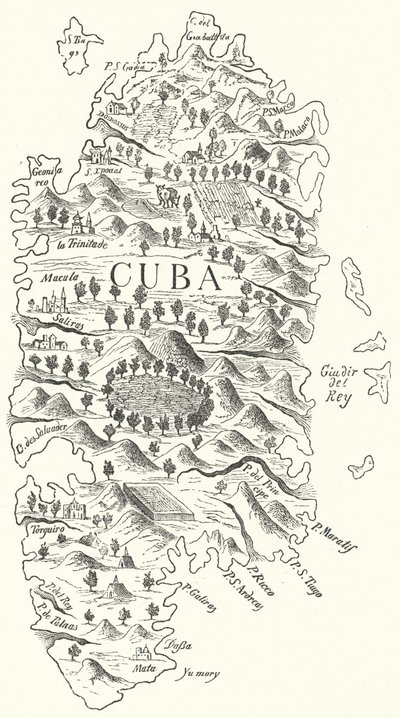 Kuuban kartta, c1500 (kaiverrus) tekijältä German School