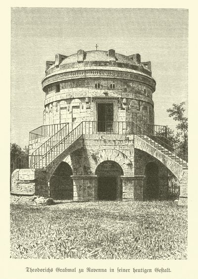 Theoderic Suuren, ostrogoottien kuninkaan mausoleumi, Ravenna, Italia (kaiverrus) tekijältä German School