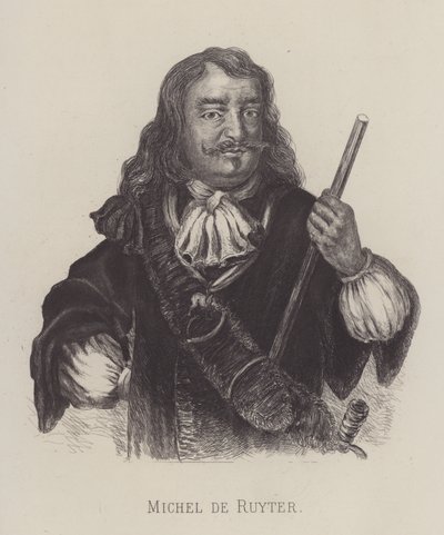 Michiel de Ruyter, hollantilainen amiraali (litho) tekijältä German School