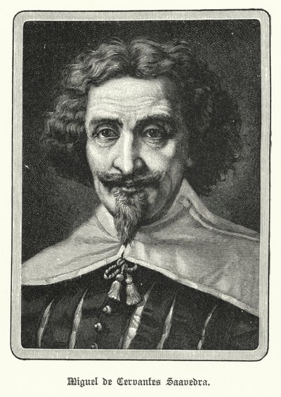 Miguel de Cervantes Saavedra, espanjalainen kirjailija (litho) tekijältä German School