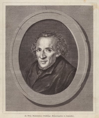 Moses Mendelssohn, saksalainen juutalainen filosofi (kaiverrus) tekijältä German School