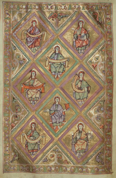 rouva Czart. 1207 IV, fol.9v Kristuksen elämä Pyhän Matteuksen mukaan, The Evangeliarium of the Cathedral of Plock n. 1075 tekijältä German School