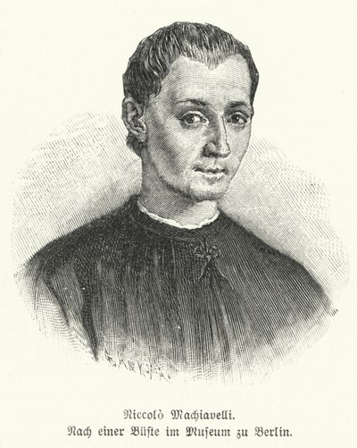Niccolo Machiavelli, italialainen diplomaatti, poliitikko, filosofi ja kirjailija (litho) tekijältä German School