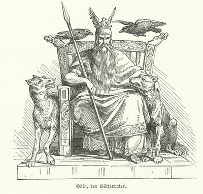 Odin, pohjoismaisen mytologian jumala (kaiverrus) tekijältä German School