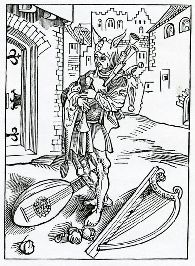 Kärsimättömyydestä, joka hylkää korjauksen, esimerkki Alexander Barclayn englanninkielisestä käännöksestä "The Ship of Fools" vuonna 1874 julkaistusta painoksesta tekijältä German School