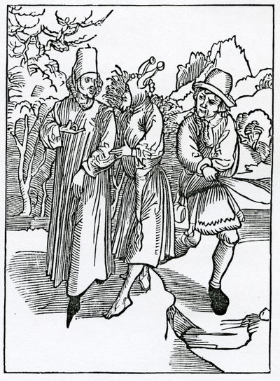 Kuvitus Alexander Barclayn englanninkielisestä käännöksestä "The Ship of Fools", joka on peräisin vuonna 1874 julkaistusta painoksesta. tekijältä German School