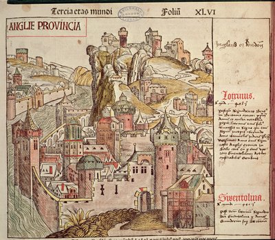 Vanha Lontoo, Hartmann Schedelin (1440-1514) Nürnbergin kronikasta 1493 tekijältä German School
