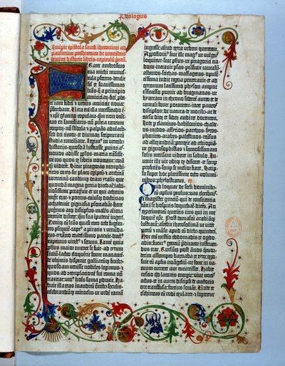 Sivu Gutenbergin Raamatusta, Mainz, n. 1455 tekijältä German School