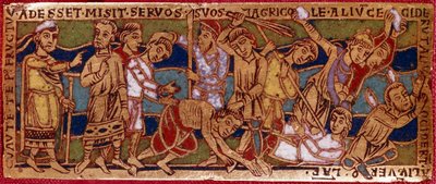 Vertaus viinipuun työntekijöistä tai vertaus yhdennentoista tunnin työntekijöistä. Emalilevy kuparilla. Rhenanen koulu. 12. vuosisadalla. Firenze, Nazionale Museo del Bargello tekijältä German School