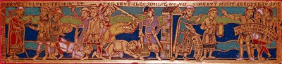 Vertaus viinipuun työntekijöistä tai vertaus yhdennentoista tunnin työntekijöistä. Emalilevy kuparilla. Rhenanen koulu. 12. vuosisadalla. Firenze, Nazionale Museo del Bargello tekijältä German School