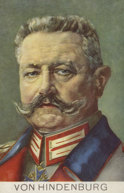Paul von Hindenburg, Saksan sotamarsalkka ja poliitikko (värilitho) tekijältä German School