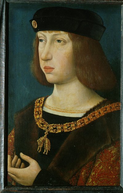 Philipp der Schoene, Maximilian I:n ja Marie de Bourgognen poika ... (maalaus puulle) tekijältä German School