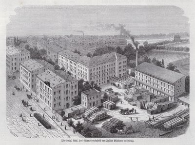 Julius Bluethnerin pianotehdas, Leipzig, Saksa (kaiverrus) tekijältä German School