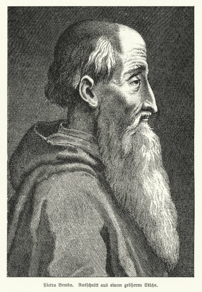Pietro Bembo, italialainen tutkija, runoilija, kardinaali ja Knights Hospitallerin (litho) jäsen tekijältä German School