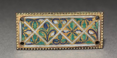Muistolaatta pyhäinjäännöksestä, n. 1170 (kullattu kupari, champlevé & cloisonné emali) tekijältä German School