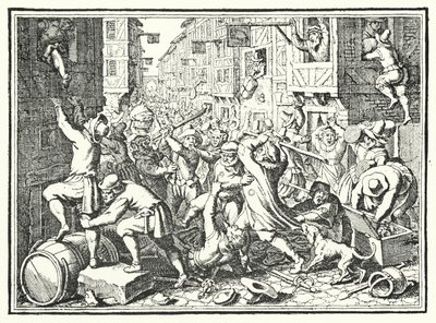 Judengassen, Frankfurtin juutalaisten geton ryöstö Fettmilchin nousussa, 1614 tekijältä German School