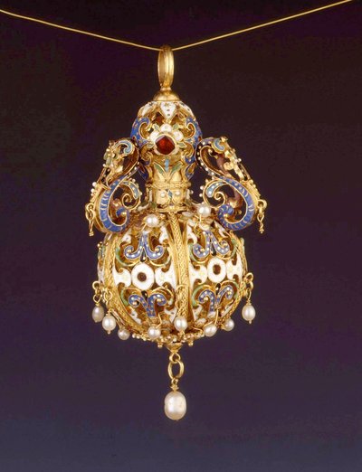 Pomander, n. 1600 (kulta & cloisonne emali) tekijältä German School