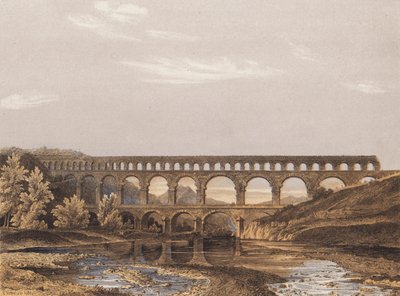 Pont du Gard, roomalainen akvedukti, Nimes, Ranska (värilitro) tekijältä German School