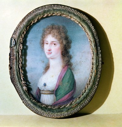 Miniatyyri kreivitär Marie Erdodystä (1779-1837) (wc norsunluun) tekijältä German School