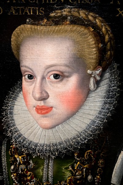 Muotokuva Itävallan arkkiherttuattaresta Annasta (1573-1598), 18-vuotias. tekijältä German School