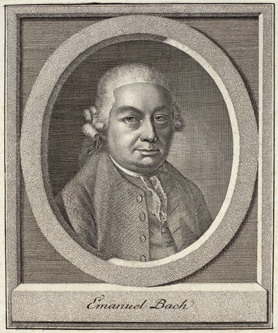 Carl Philipp Emanuel Bachin (1714-88) muotokuva tekijältä German School