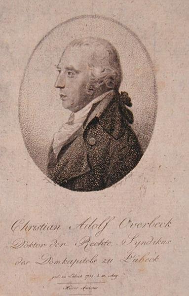 Christian Adolf Overbeckin (1755-1821) muotokuva (kaiverrus) (kaiverrus) tekijältä German School