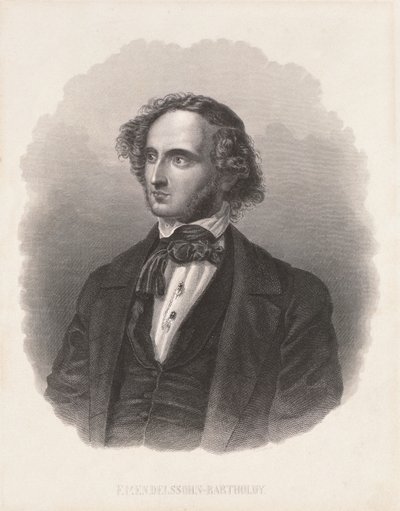 Felix Mendelssohnin (1809-47) muotokuva tekijältä German School