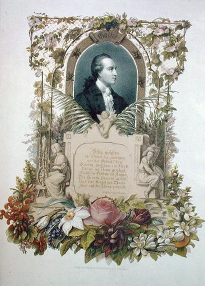 Johann Wolfgang von Goethen (1749-1832) muotokuva runoilijasta ja näytelmäkirjailijasta tekijältä German School