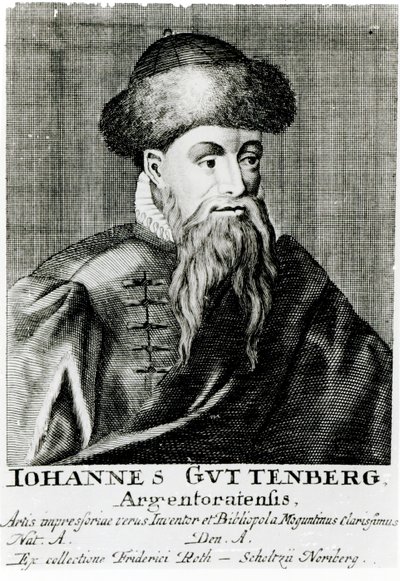 Johannes Gutenbergin muotokuva tekijältä German School