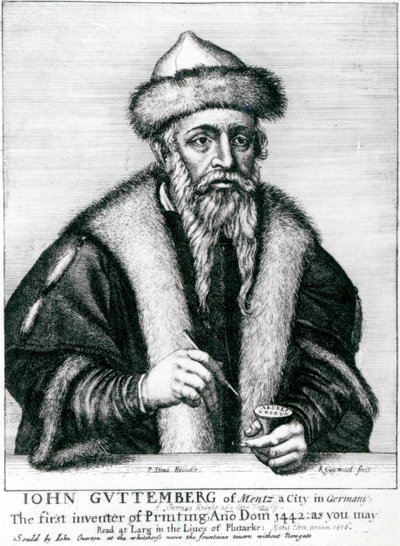 Johannes Gutenbergin muotokuva tekijältä German School