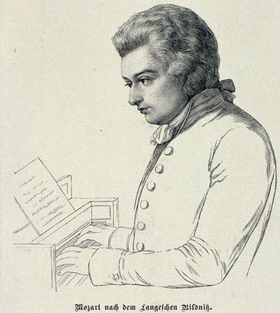 Wolfgang Amadeus Mozartin (1756-91) muotokuva tekijältä German School