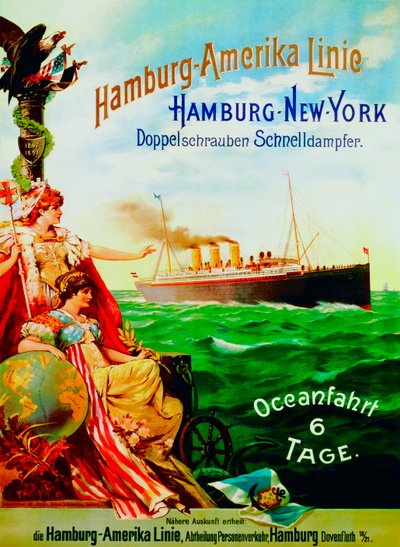 Hamburg American Linea mainostava juliste, 1897 tekijältä German School
