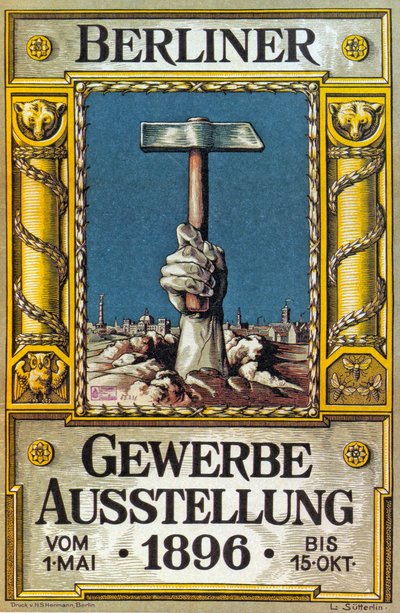 Teollisuusnäyttelyn juliste Berliinissä, Saksassa, 1896 tekijältä German School