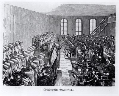 Quaker Meeting, Philadelphia, Hesse-Warburgin teoksesta "Nord Amerika", 1888 tekijältä German School