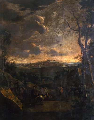Ratsastaja ennen näkymää Gothan ja Friedensteinin linnalle, 1751-1800 tekijältä German School