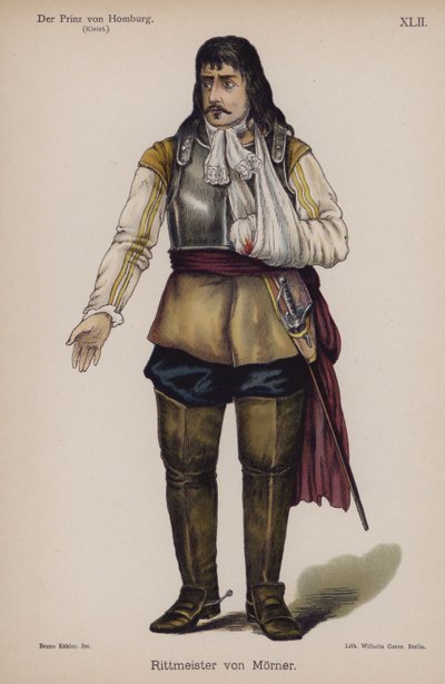Rittmeister von Moerner, kirjasta Der Prinz von Homburg (Homburgin prinssi), kirjoittanut Heinrich von Kleist (värilitho) tekijältä German School