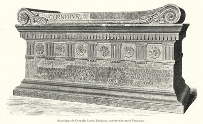 Roomalaisen sotilaan ja konsulin Lucius Cornelius Scipio Barbatuksen sarkofagi Vatikaanissa, Roomassa tekijältä German School