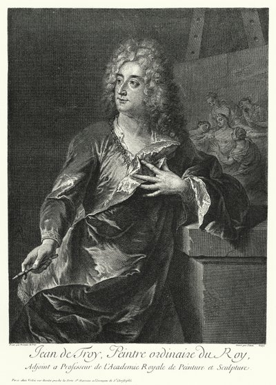 Ranskalaisen taiteilijan Jean Francois de Troyn omakuva (kaiverrus) tekijältä German School