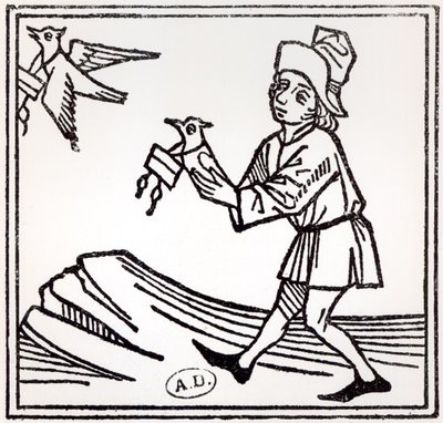 Pigeon Postin kirjeen lähettäminen, 1488 tekijältä German School