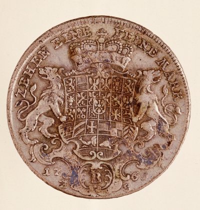 Brandenburg-Bayreuthin markkrahvin Frederick Christianin hopeataaleri (Frederic V Christian de Brandenburg-Bayreuth (Brandenburg Bayreuth) (1708-1769) 1766 Halkaisija 4 cm Napoli, museo archeologico tekijältä German School
