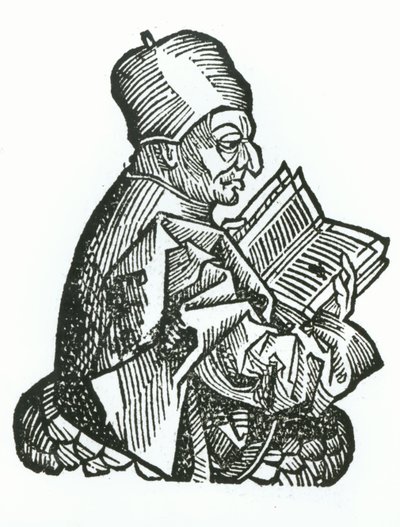 St. Bede (673-735) Hartmann Schedelin (1440-1514) teoksesta Liber Chronicarum 1493 tekijältä German School