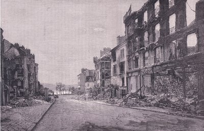 Street in St Cloud, Cassells, Ranskan ja Saksan välisen sodan historia, julkaisija Cassell and Company Limited, n. 1890 (litho) tekijältä German School