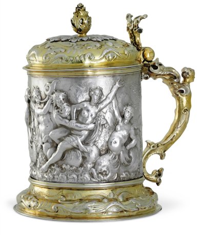 Tankard, luultavasti Hampuri, n. 1660 (kullattua hopeaa) tekijältä German School
