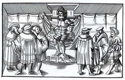 The Court of a Baron, Cosmographie Universelle of Munsterin puupiirros, julkaistiin vuonna 1552 tekijältä German School