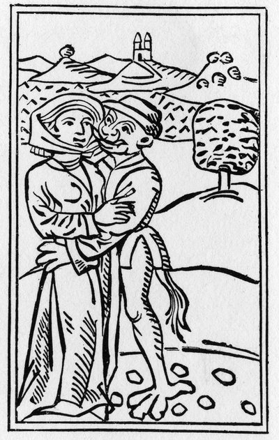 The Devil in Love of the Witch - Kaiverrus vuodelta 1489 Ulrich Molitorin teokseen "De Lamiis et Pythonicis Mulieribus"" tekijältä German School