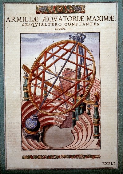 Suuri päiväntasaajan armil Tycho Brahen (1546 - 1601), Wandsbeckin teoksessa "The Mechanism of Astronomy" tekijältä German School